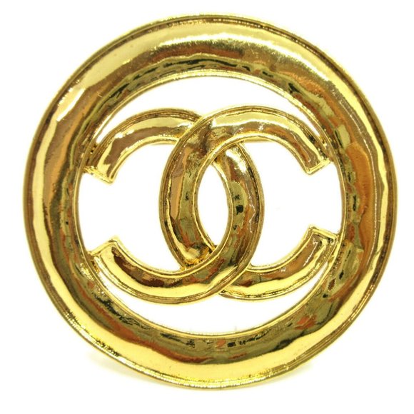Authentic CHANEL CC Medallion Motif Brooch Pin Corsage Gold-Tone - Picture 1 of 5